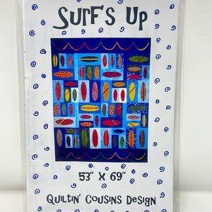 Surf's Up Quilt Pattern -Quiltin' Cousins Design- 53"X69" Surfboard/Ocean Theme